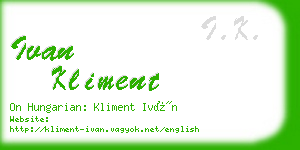 ivan kliment business card